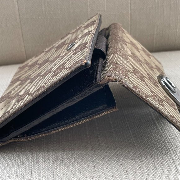 Gucci Women Wallet Card Holder Billfold Brown Leather GG Canvas Made in Italy - Picture 7 of 12